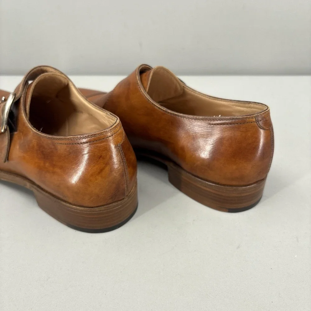 Gravati‎ Shoes Mens Size 8.5 Leather Monk Strap Cap Toe Dress Handmade Italy NEW